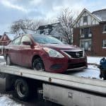 2012 Nissan Sentra from Brockport, NY on the flatbed